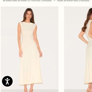 PrettyLittleThing Cream Sleeveless Maxi Dress